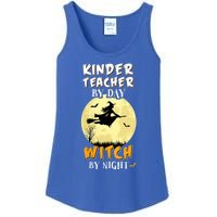 Kinder Teacher By Day Witch By Night Gift Kindergarten Gift Ladies Essential Tank