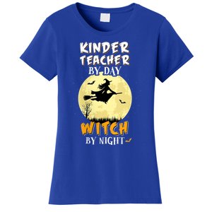 Kinder Teacher By Day Witch By Night Gift Kindergarten Gift Women's T-Shirt