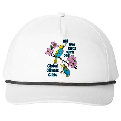 Kill Two Birds With One Global Climate Crisis Snapback Five-Panel Rope Hat