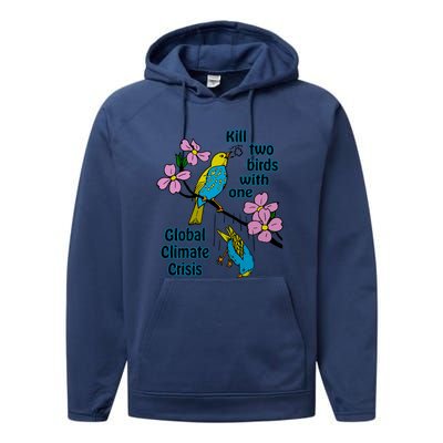 Kill Two Birds With One Global Climate Crisis Performance Fleece Hoodie