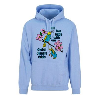 Kill Two Birds With One Global Climate Crisis Unisex Surf Hoodie