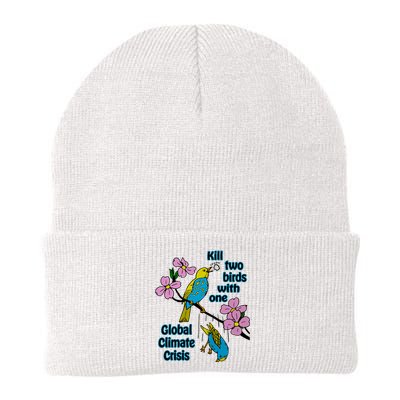 Kill Two Birds With One Global Climate Crisis Knit Cap Winter Beanie