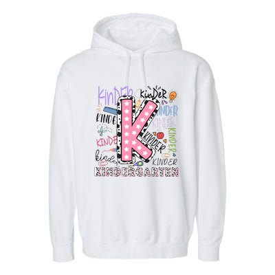 Kindergarten Teacher Back To School Garment-Dyed Fleece Hoodie