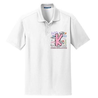 Kindergarten Teacher Back To School Dry Zone Grid Polo