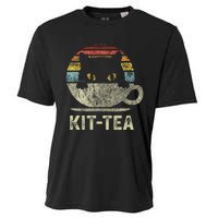 Kit Tea Black Kitty Cat Tea Lover Gift Cooling Performance Crew T-Shirt