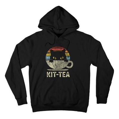 Kit Tea Black Kitty Cat Tea Lover Gift Hoodie