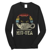 Kit Tea Black Kitty Cat Tea Lover Gift Long Sleeve Shirt