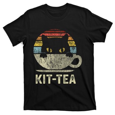 Kit Tea Black Kitty Cat Tea Lover Gift T-Shirt