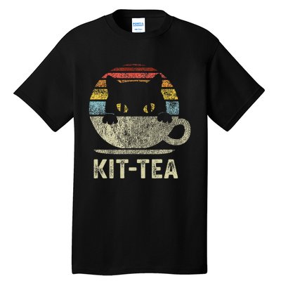 Kit Tea Black Kitty Cat Tea Lover Gift Tall T-Shirt