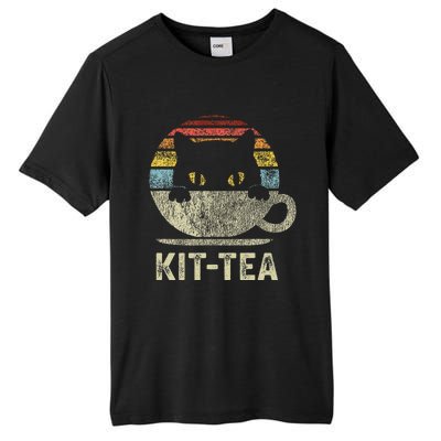 Kit Tea Black Kitty Cat Tea Lover Gift Tall Fusion ChromaSoft Performance T-Shirt