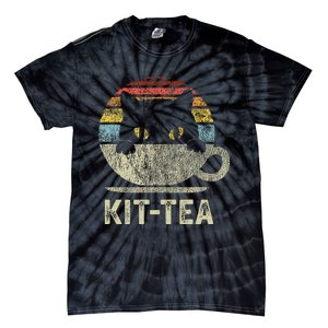 Kit Tea Black Kitty Cat Tea Lover Gift Tie-Dye T-Shirt