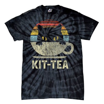 Kit Tea Black Kitty Cat Tea Lover Gift Tie-Dye T-Shirt