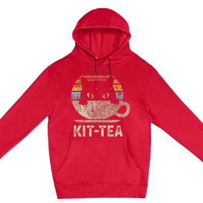 Kit Tea Black Kitty Cat Tea Lover Gift Premium Pullover Hoodie