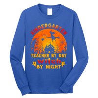 Kindergarten Teacher By Day Witch By Night Costume Halloween Funny Gift Long Sleeve Shirt