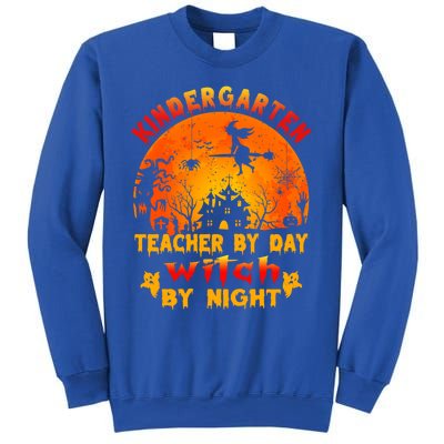 Kindergarten Teacher By Day Witch By Night Costume Halloween Funny Gift Sweatshirt