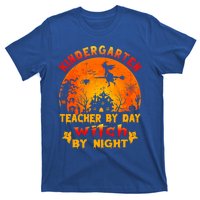 Kindergarten Teacher By Day Witch By Night Costume Halloween Funny Gift T-Shirt