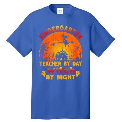 Kindergarten Teacher By Day Witch By Night Costume Halloween Funny Gift Tall T-Shirt