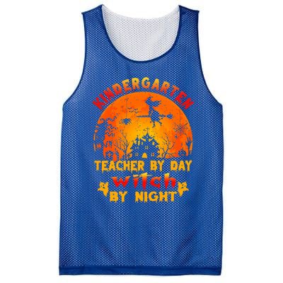 Kindergarten Teacher By Day Witch By Night Costume Halloween Funny Gift Mesh Reversible Basketball Jersey Tank