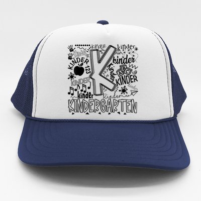 Kindergarten Typography Back To School Gift Trucker Hat