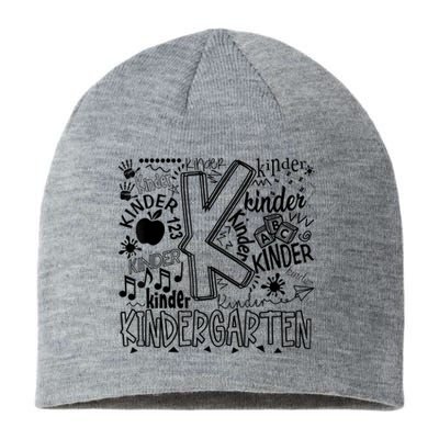 Kindergarten Typography Back To School Gift Sustainable Beanie