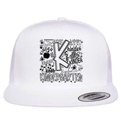 Kindergarten Typography Back To School Gift Flat Bill Trucker Hat