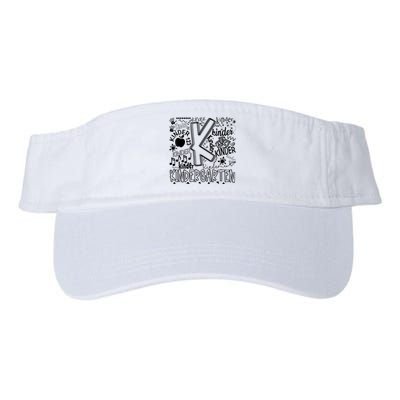 Kindergarten Typography Back To School Gift Valucap Bio-Washed Visor