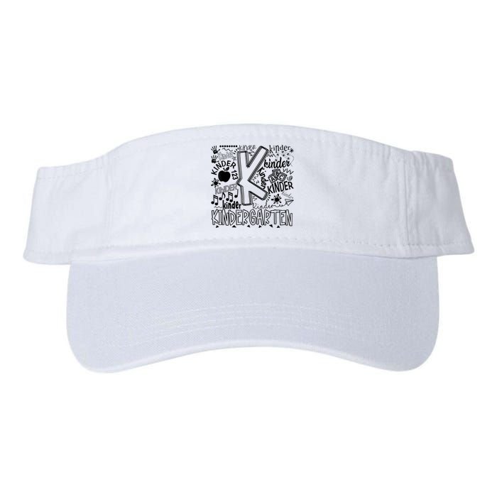 Kindergarten Typography Back To School Gift Valucap Bio-Washed Visor