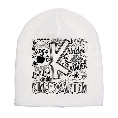 Kindergarten Typography Back To School Gift Short Acrylic Beanie