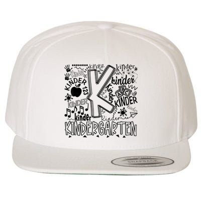 Kindergarten Typography Back To School Gift Wool Snapback Cap