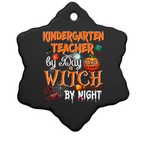 Kindergarten Teacher By Day Witch By Night Funny Gift Ceramic Star Ornament