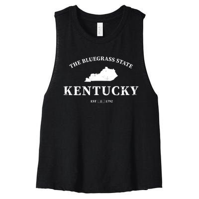 Kentucky The Bluegrass State Women's Racerback Cropped Tank