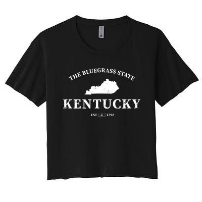 Kentucky The Bluegrass State Women's Crop Top Tee