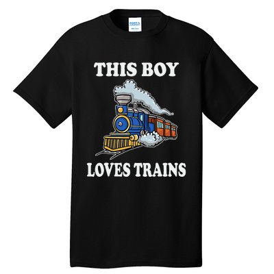 Kids This Boy Loves Trains Wagon Lover Gifts Tall T-Shirt