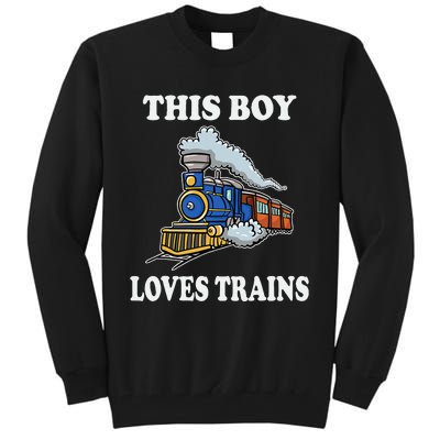 Kids This Boy Loves Trains Wagon Lover Gifts Tall Sweatshirt