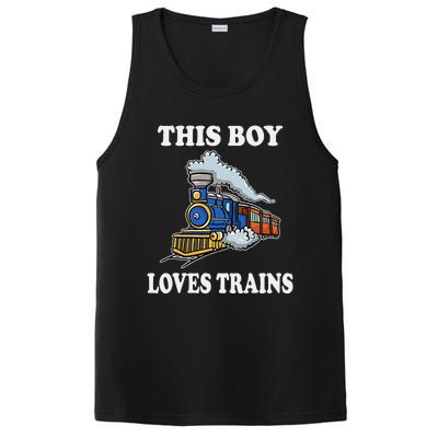 Kids This Boy Loves Trains Wagon Lover Gifts PosiCharge Competitor Tank