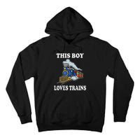 Kids This Boy Loves Trains Wagon Lover Gifts Tall Hoodie