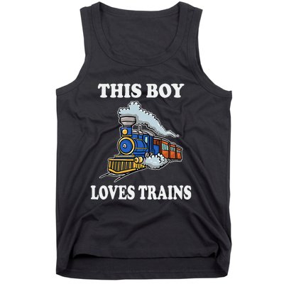 Kids This Boy Loves Trains Wagon Lover Gifts Tank Top