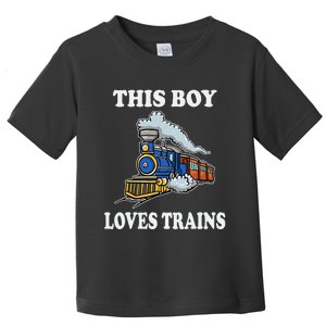 Kids This Boy Loves Trains Wagon Lover Gifts Toddler T-Shirt