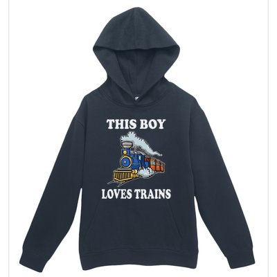 Kids This Boy Loves Trains Wagon Lover Gifts Urban Pullover Hoodie