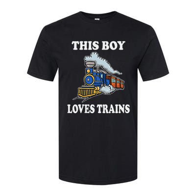 Kids This Boy Loves Trains Wagon Lover Gifts Softstyle CVC T-Shirt