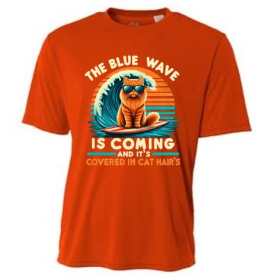 Kamala The Blue Wave Is Coming And ItS Covered In Cat Hairs Gift Cooling Performance Crew T-Shirt