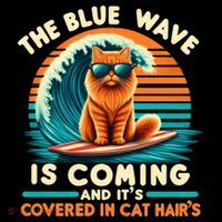 Kamala The Blue Wave Is Coming And ItS Covered In Cat Hairs Gift 7-Panel Snapback Hat
