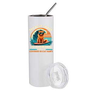 Kamala The Blue Wave Is Coming And ItS Covered In Cat Hairs Gift Stainless Steel Tumbler