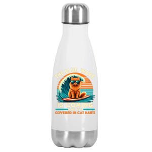 Kamala The Blue Wave Is Coming And ItS Covered In Cat Hairs Gift Stainless Steel Insulated Water Bottle