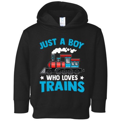 Kids Train Birthday Just A Boy Who Loves Trains Toddler Hoodie