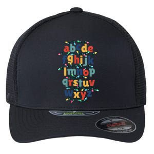 Kindergarten Teacher Christmas Lights Abc Christmas Alphabet Flexfit Unipanel Trucker Cap