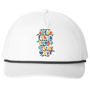 Kindergarten Teacher Christmas Lights Abc Christmas Alphabet Snapback Five-Panel Rope Hat