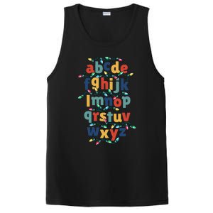 Kindergarten Teacher Christmas Lights Abc Christmas Alphabet PosiCharge Competitor Tank