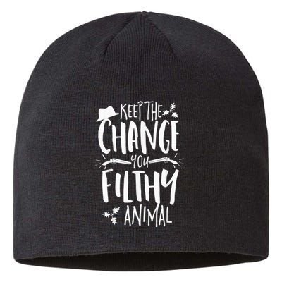 Keep The Change You Filthy Animal Christmas Shirt Alone Home Sustainable Beanie