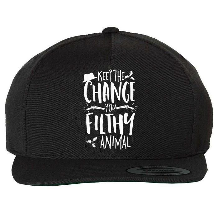 Keep The Change You Filthy Animal Christmas Shirt Alone Home Wool Snapback Cap